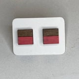 Two Tone Walnut Geo Studs