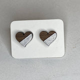 Two Tone Walnut Geo Studs