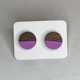 Two Tone Walnut Geo Studs