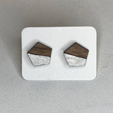Two Tone Walnut Geo Studs