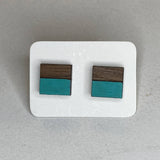 Two Tone Walnut Geo Studs