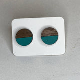 Two Tone Walnut Geo Studs