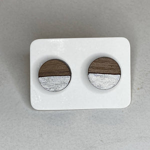 Two Tone Walnut Geo Studs