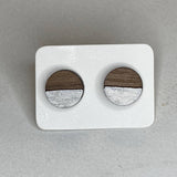 Two Tone Walnut Geo Studs
