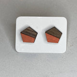 Two Tone Walnut Geo Studs