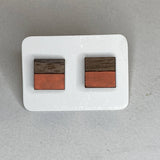 Two Tone Walnut Geo Studs