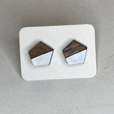 Two Tone Walnut Geo Studs