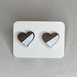 Two Tone Walnut Geo Studs