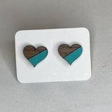 Two Tone Walnut Geo Studs