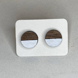 Two Tone Walnut Geo Studs