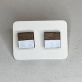 Two Tone Walnut Geo Studs