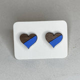 Two Tone Walnut Geo Studs