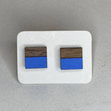 Two Tone Walnut Geo Studs