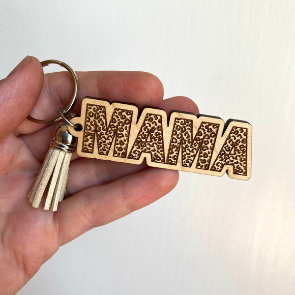 Leopard Print Mama keychains