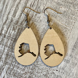 State Drop Earrings-Maple - Wholesale