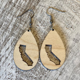 State Drop Earrings-Maple - Wholesale