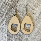 State Drop Earrings-Maple - Wholesale