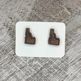State Stud Earrings-Walnut - Wholesale