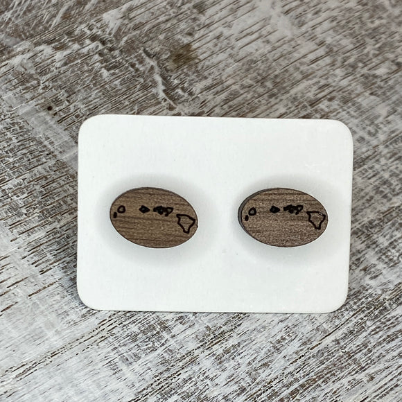 State Stud Earrings-Walnut - Wholesale