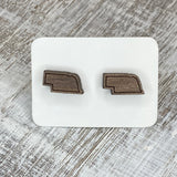 State Stud Earrings-Walnut - Wholesale
