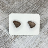 State Stud Earrings-Walnut - Wholesale