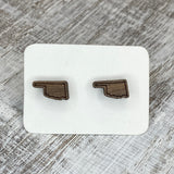 State Stud Earrings-Walnut - Wholesale
