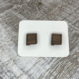 State Stud Earrings-Walnut - Wholesale
