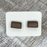 State Stud Earrings-Walnut - Wholesale