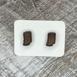 State Stud Earrings-Walnut - Wholesale