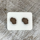 State Stud Earrings-Walnut - Wholesale