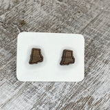 State Stud Earrings-Walnut - Wholesale