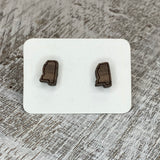 State Stud Earrings-Walnut - Wholesale