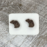 State Stud Earrings-Walnut - Wholesale