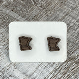 State Stud Earrings-Walnut - Wholesale