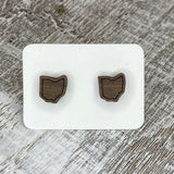 State Stud Earrings-Walnut - Wholesale