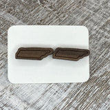 State Stud Earrings-Walnut - Wholesale
