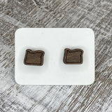 State Stud Earrings-Walnut - Wholesale