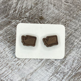 State Stud Earrings-Walnut - Wholesale