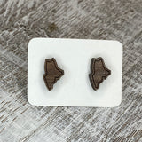 State Stud Earrings-Walnut - Wholesale