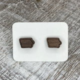 State Stud Earrings-Walnut - Wholesale