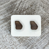 State Stud Earrings-Walnut - Wholesale