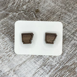 State Stud Earrings-Walnut - Wholesale