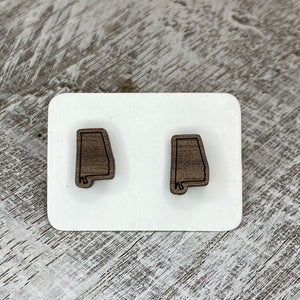 State Stud Earrings-Walnut - Wholesale