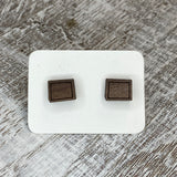 State Stud Earrings-Walnut - Wholesale