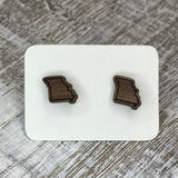 State Stud Earrings-Walnut - Wholesale