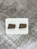 State Stud Earrings-Walnut - Wholesale