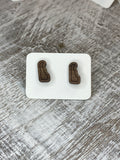 State Stud Earrings-Walnut - Wholesale