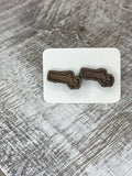 State Stud Earrings-Walnut - Wholesale