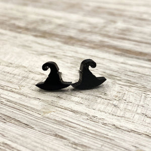 Black Witch's Hat Studs