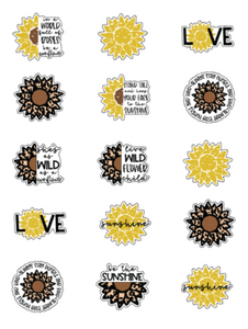 Leopard Sunflower Stickers - Wholesale